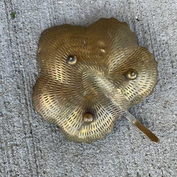 Vintage Brass Maple Leaf Trinket Dish Artisan Metalcrafter Jewelry Holder Solid - Picture 3 of 3